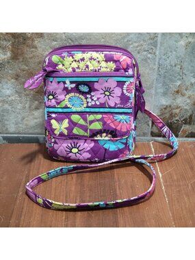Vera Bradley Mini Hipster Crossbody Bag Flutterby Pattern Zippered Compartments